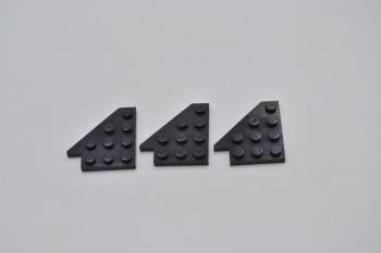 Preview: LEGO 3 x FlÃ¼gelplatte links schwarz Black Wedge Plate 4x4 Wing Left 3936