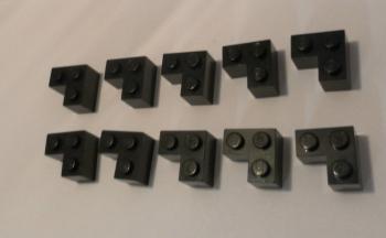 Preview: LEGO 10 x Eckstein Winkel Ecke 2x2 schwarz black corner brick 2357 235726