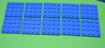 Preview: LEGO 10 x Basisplatte 4x4 blau blue basic plate 3031 303123 4243815
