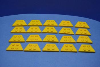 Preview: LEGO 20 x FlÃ¼gelplatte schrÃ¤g gelb Yellow Wedge Plate 2x4 51739