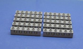 Preview: LEGO 10 x Lochstein neuhell grau Light Bluish Gray Technic Brick 1x6 Holes 3894