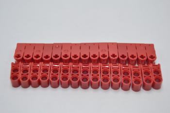 Preview: LEGO 30 x Verbinder rot Red Technic Axle and Pin Connector 3L 2 Pin Holes 42003