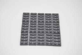 Preview: LEGO 15 x Technic Platte neues dunkelgrau Dark Bluish Gray Plate 2x4 Holes 3709b
