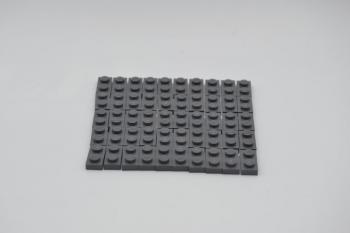 Preview: LEGO 50 x Basisplatte neues dunkelgrau Dark Bluish Gray Plate 1x2 3023 