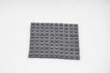 Preview: LEGO 50 x Basisplatte neues dunkelgrau Dark Bluish Gray Plate 1x2 3023 