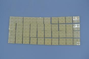 Preview: LEGO 40 x Basisplatte Bauplatte Grundplatte beige Tan Basic Plate 3022