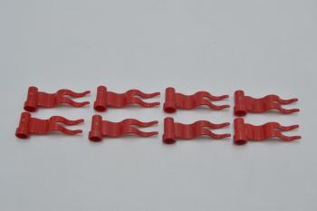 Preview: LEGO 8 x Flagge Fahne Welle links rot Red Flag 4x1 Wave Left 4495a
