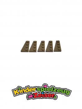 Preview: LEGO 5 x FlÃ¼gelplatte links dunkelbeige Dark Tan Wedge Plate 4x2 Left 41770