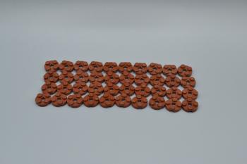 Preview: LEGO 40 x Platte rund rotbraun Reddish Brown Plate Round 2x2 with Axle Hole 4032