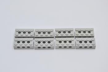 Preview: LEGO 8 x Stein althell grau Light Gray Brick Modified 2x4 with Holes 3709c