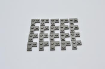 Preview: LEGO 20 x Eckplatte flach alt dunkelgrau Dark Gray Plate 2x2 Corner 2420 4124091