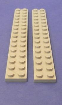 Mobile Preview: LEGO 2 x Basisplatte 2x16 althell grau oldgrey gray basic plate 4282