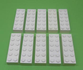 Mobile Preview: LEGO 10 x Basisstein Baustein Grundbaustein weiÃŸ White Basic Brick 2x6 2456 