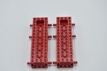 Preview: LEGO 2 x Fahrgestell Chassis rot Red Vehicle Base 4x14x2 1/3 30642