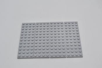 Preview: LEGO 4 x Basisplatte Grundplatte neuhell grau Light Bluish Gray Plate 4x12 3029