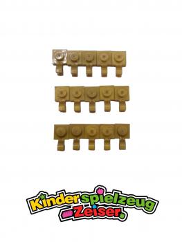 Preview: LEGO 15 x Platte mit Clip Pearl Gold Plate Modified 1x1 with U Clip 6019