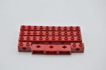 Preview: LEGO 20 x Lochstein Kreuz rot Red Technic Brick 1x2 Axle Hole a. Supports 32064c