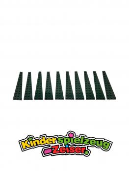 Preview: LEGO 10 x FlÃ¼gelplatte rechts dunkelgrÃ¼n Dark Green Wedge Plate 12x3 Right 47398