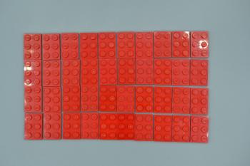 Mobile Preview: LEGO 40 x Basisplatte 2x3 rot red basic plate 3021 302121
