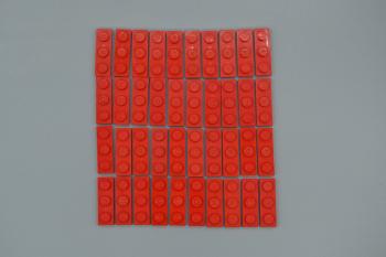 Preview: LEGO 40 x Basisplatte 1x3 rot red basic plate 3623 362321