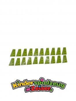 Preview: LEGO 20 x FlÃ¼gelplatte links lindgrÃ¼n Lime Wedge Plate 3x2 Left 43723