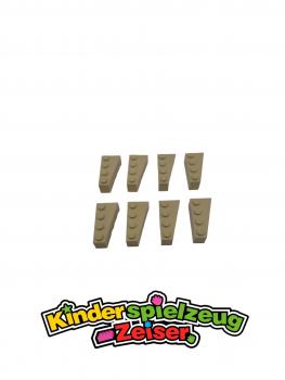 Preview: LEGO 8 x Keilstein FlÃ¼gel schrÃ¤g links beige Tan Wedge 4x2 Left 41768