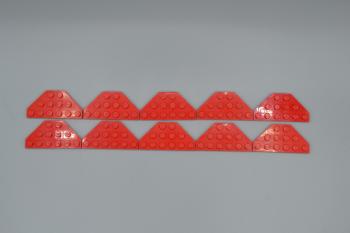 Preview: LEGO 10 x FlÃ¼gelplatte rot Red Wedge Plate 3x6 Cut Corners 2419