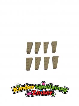 Preview: LEGO 8 x Keilstein FlÃ¼gel schrÃ¤g links beige Tan Wedge 4x2 Left 41768