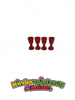 Preview: LEGO 4 x Kelch Becher Pokal Glas rot Red Minifigure Utensil Goblet 2343