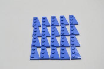 Preview: LEGO 20 x FlÃ¼gelplatte rechts blau Blue Wedge Plate 3x2 Right 43722