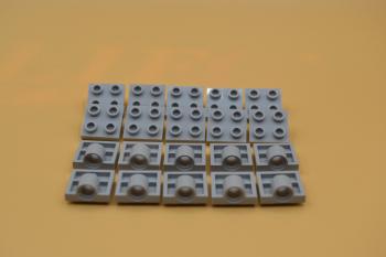 Preview: LEGO 20 x Platte 1 Loch neuhell grau Light Bluish Gray Plate 2x2 Pin Hole 2444