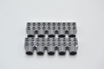 Preview: LEGO 10 x Stein neues dunkelgrau Dark Bluish Gray Technic Brick 2x2 48169