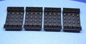 Preview: LEGO 4 x Wanne schwarz Black Slope inverted 6x4 with 4x4 Cutout 30283