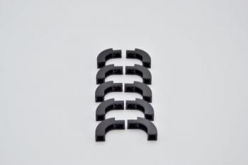 Preview: LEGO 10 x Halbbogen rund schwarz Black Brick Arch 1x3x2 Curved Top 6005