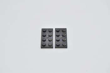 Mobile Preview: LEGO 2 x Kontaktplatte schwarz Black Electric Plate 2x4 with Contacts 4757