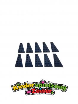 Preview: LEGO 10 x FlÃ¼gelplatte rechts dunkelblau Dark Blue Wedge Plate 6x3 Right 54383