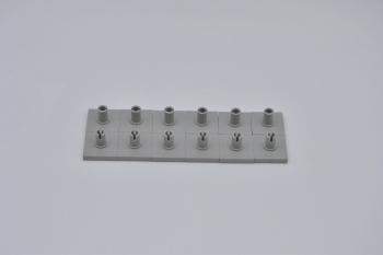 Preview: LEGO 12 x Platte Pin oben althell grau Light Gray Tile 2x2 with Pin 2460