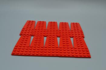 Preview: LEGO 10 x Keilplatte FlÃ¼gel rot Red Wedge Plate 4x9 without Stud Notches 2413