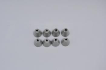 Preview: LEGO 8 x Kegel rund offen althell grau Light Gray Cone 2x2x2 Open Stud 3942c