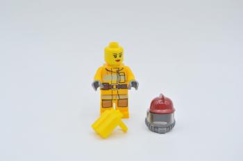 Preview: LEGO Figur Minifigur Feuerwehrfrau Fire Bright Light Orange Fire Suit cty0304