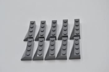 Preview: LEGO 10 x Keilstein neues dunkelgrau Dark Bluish Gray Wedge 4x2 Slope Left 43721