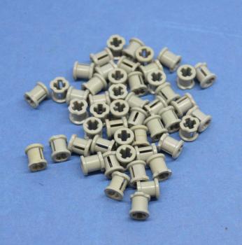 Preview: LEGO 50 x Technik Stopper Verbinder althell grau Light Gray Technic Bush 3713