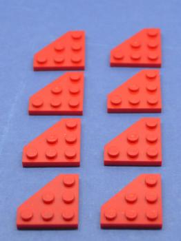 Preview: LEGO 8 x Ecke Flügel Platte 3x3 rot red wedge wing plate 2450 245021