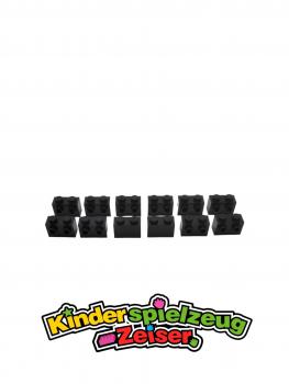 Preview: LEGO 12 x Konverter schwarz Black Brick Modified 1x2 with Studs on Side 11211