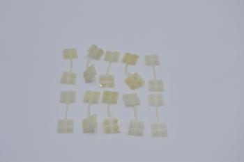Preview: LEGO 10 x Kupplung Milky White Hinge Coupling Nylon Two Connected 2x2 Plates 650