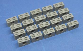 Mobile Preview: LEGO 20 x Technik Lochstein althell grau Light Gray Technic Brick 1x2 Hole 3700