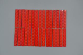 Preview: LEGO 30 x Basisplatte 1x6 rot red basic plate 3666 366621