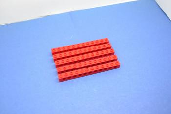 Preview: LEGO 5 x Lochstein Lochbalken rot Red Technic Brick 1x12 with Holes 3895