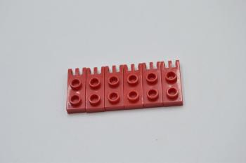 Preview: LEGO 6 x Scharnier 3 Finger red Rot Hinge Plate 1x2 with 3 Fingers 4275b