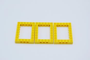 Preview: LEGO 3 x Technic Rahmen gelb Yellow Technic Brick 6x8 Open Center 32532 4162899